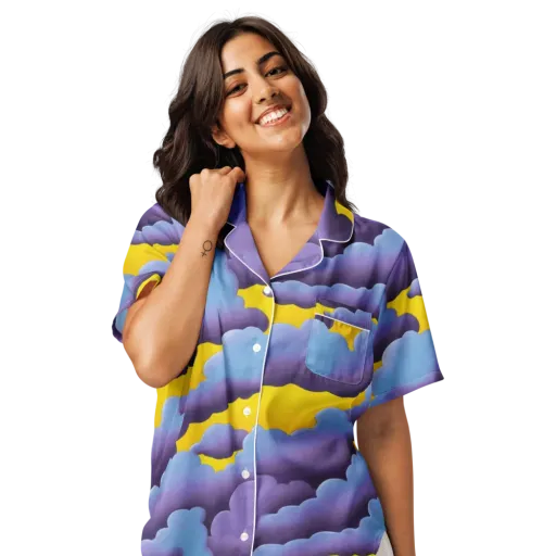 Electric Storm on a Women's Short Sleeve Pajama Top
