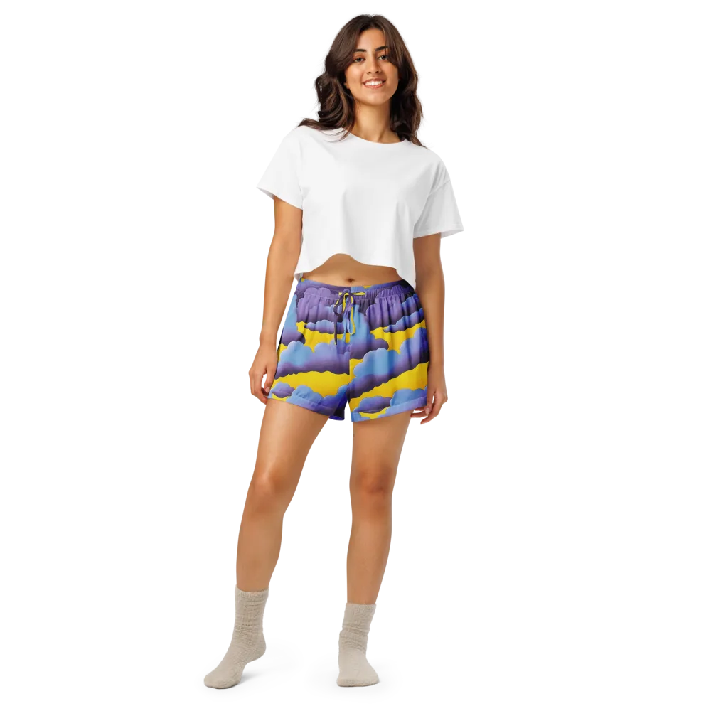 Electric Storm on Women's Pajama Shorts — Front