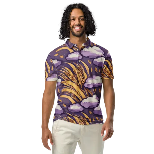 Harvest Moonlight on a Men's Slim Fit Polo Shirt