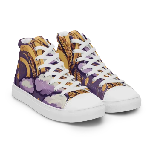 Harvest Moonlight on a Men's High Top Canvas Shoes