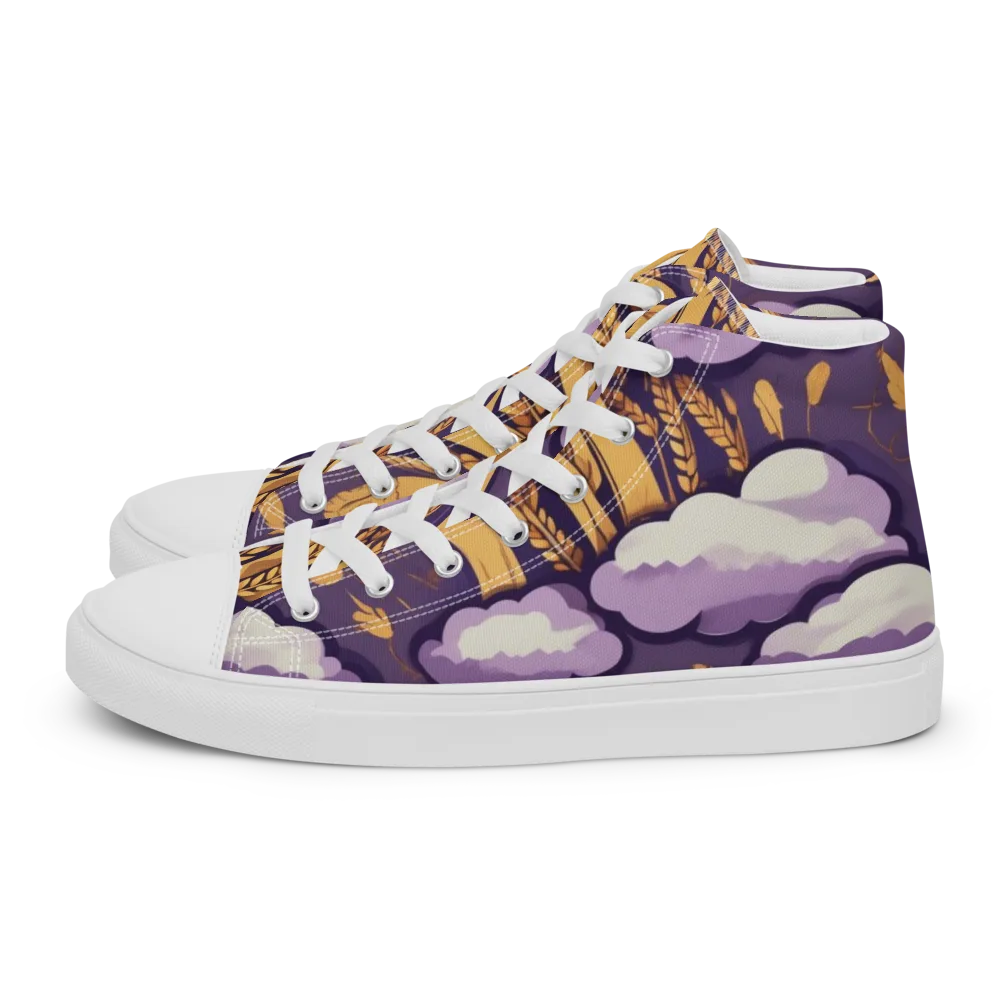 Harvest Moonlight on Men's High Top Canvas Shoes — Left