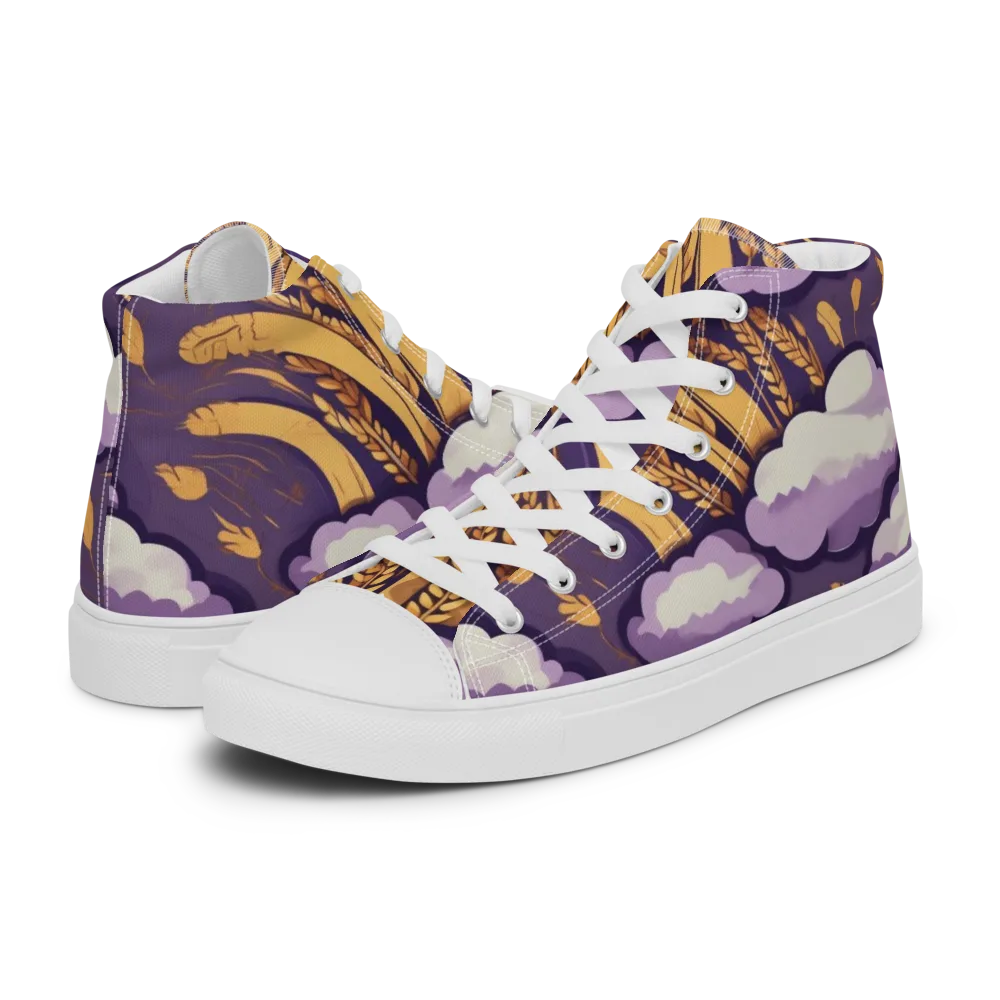 Harvest Moonlight on Men's High Top Canvas Shoes — Left
