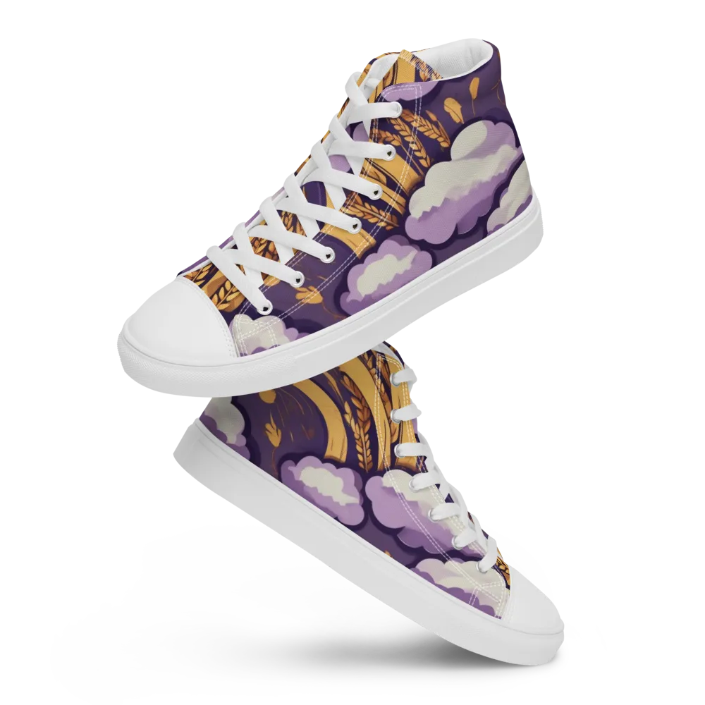 Harvest Moonlight on Men's High Top Canvas Shoes — Front