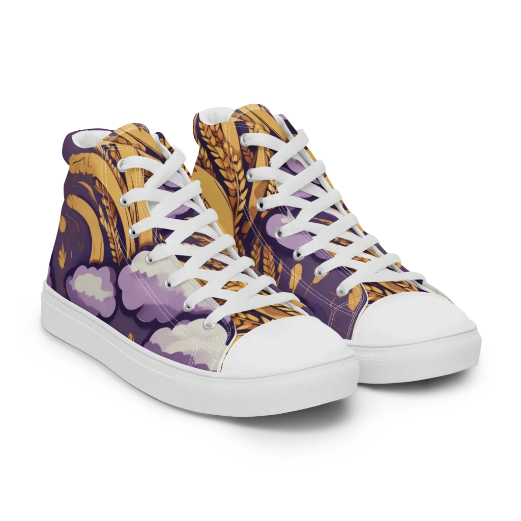 Harvest Moonlight on Women's High Top Canvas Shoes — Right Front