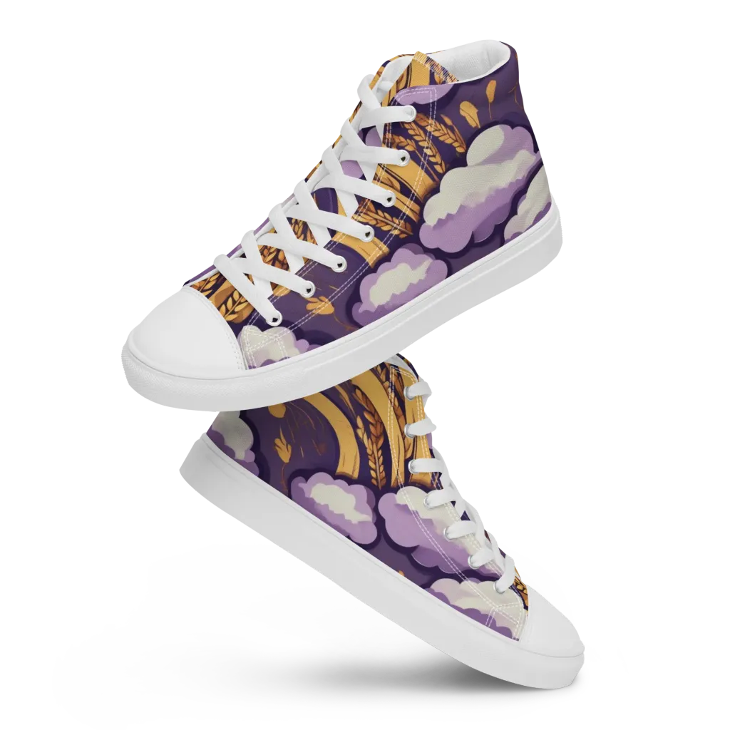 Harvest Moonlight on Women's High Top Canvas Shoes — Front