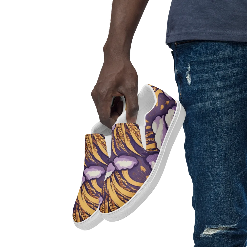 Harvest Moonlight on Men's Slip-On Canvas Shoes — Left Front