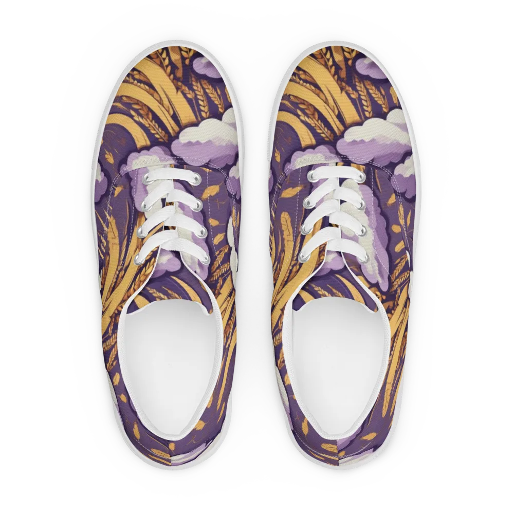 Harvest Moonlight on Men's Lace-Up Canvas Shoes — Front