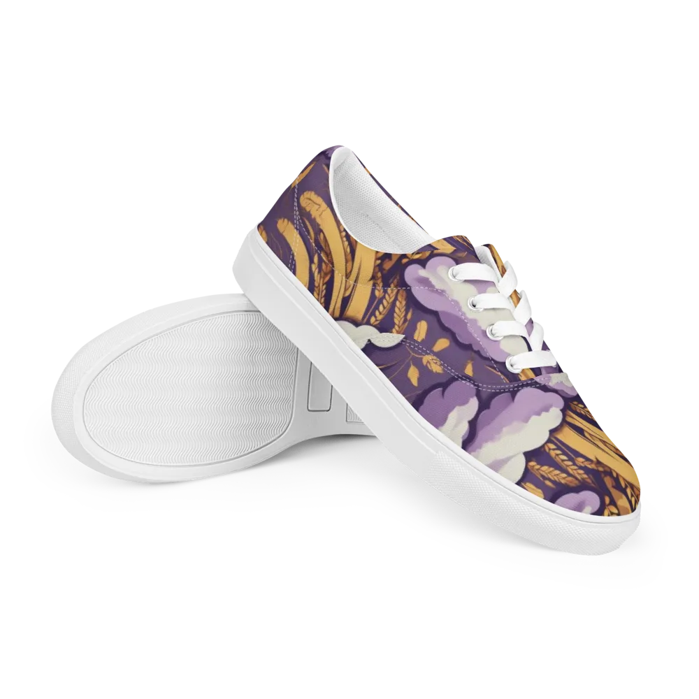 Harvest Moonlight on Men's Lace-Up Canvas Shoes — Right Front