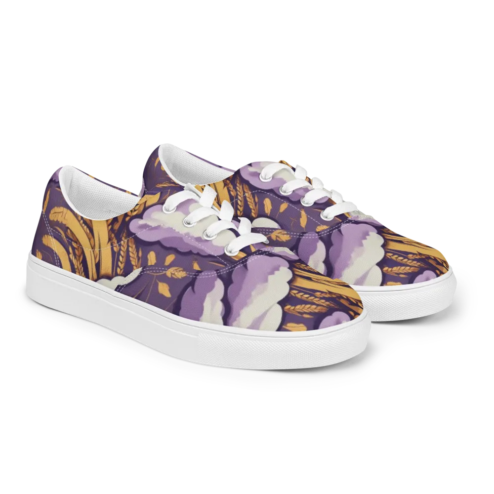 Harvest Moonlight on Men's Lace-Up Canvas Shoes — Right Front
