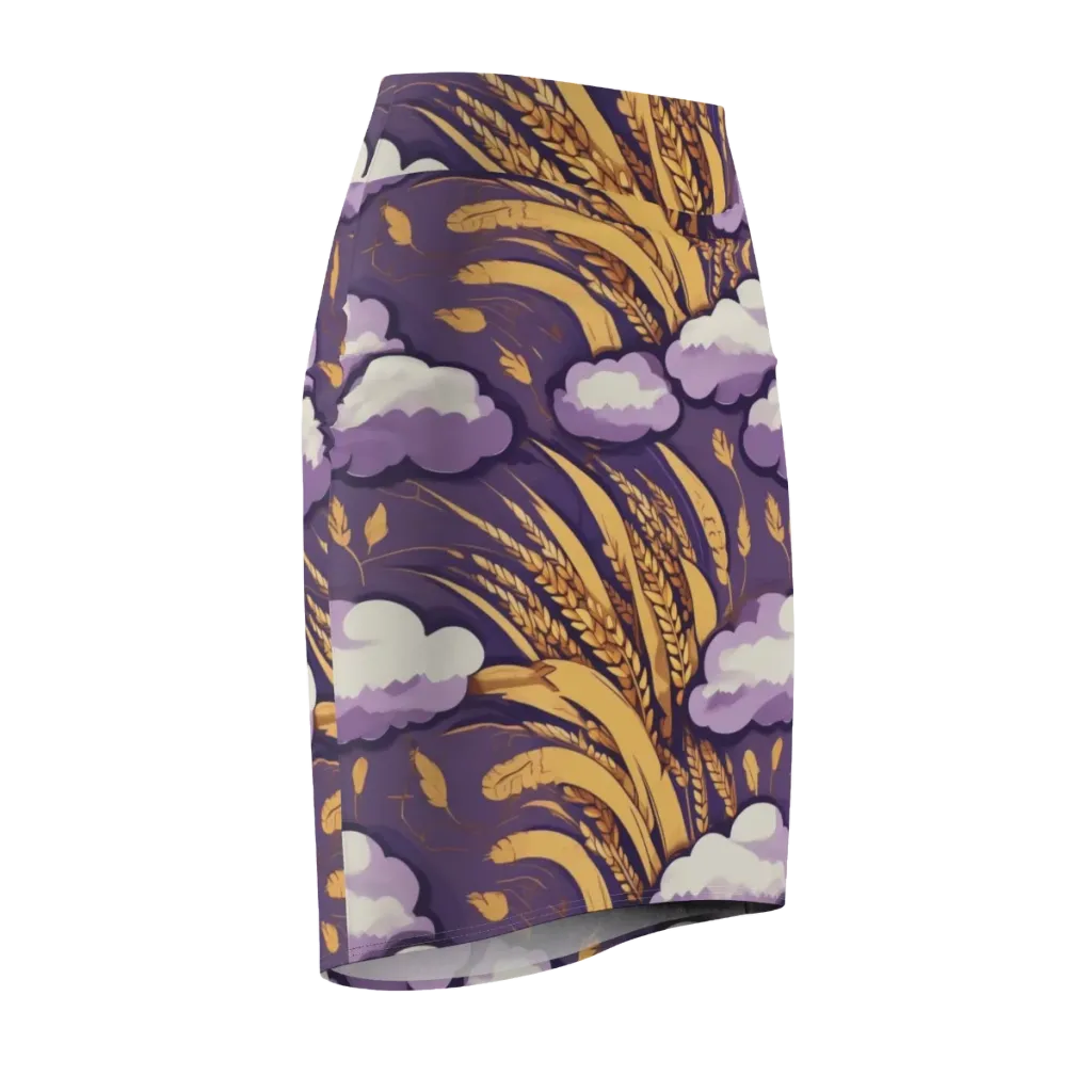 Harvest Moonlight on Pencil Skirt — Front Side