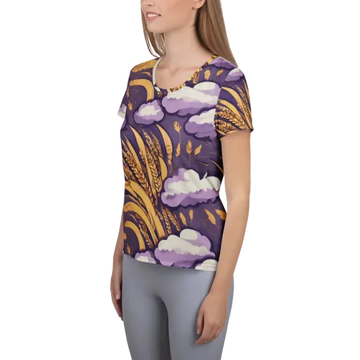 Harvest Moonlight on a Women's Athletic T-Shirt