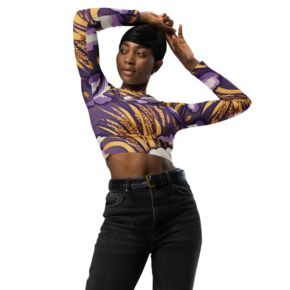 Harvest Moonlight on Long Sleeve Crop Top — Front