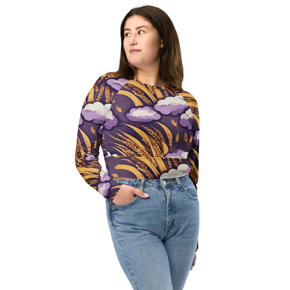 Harvest Moonlight on Long Sleeve Crop Top — Front