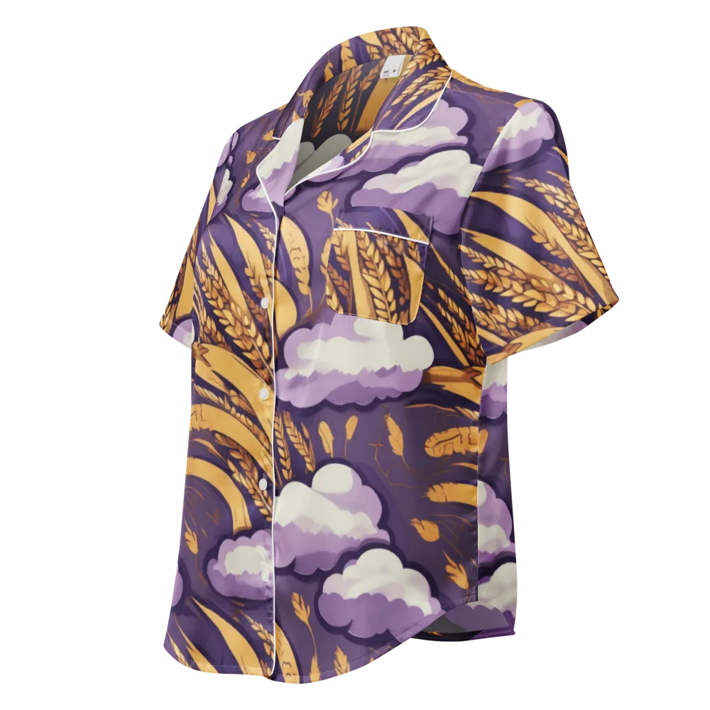 Harvest Moonlight on Women's Short Sleeve Pajama Top — Left Front