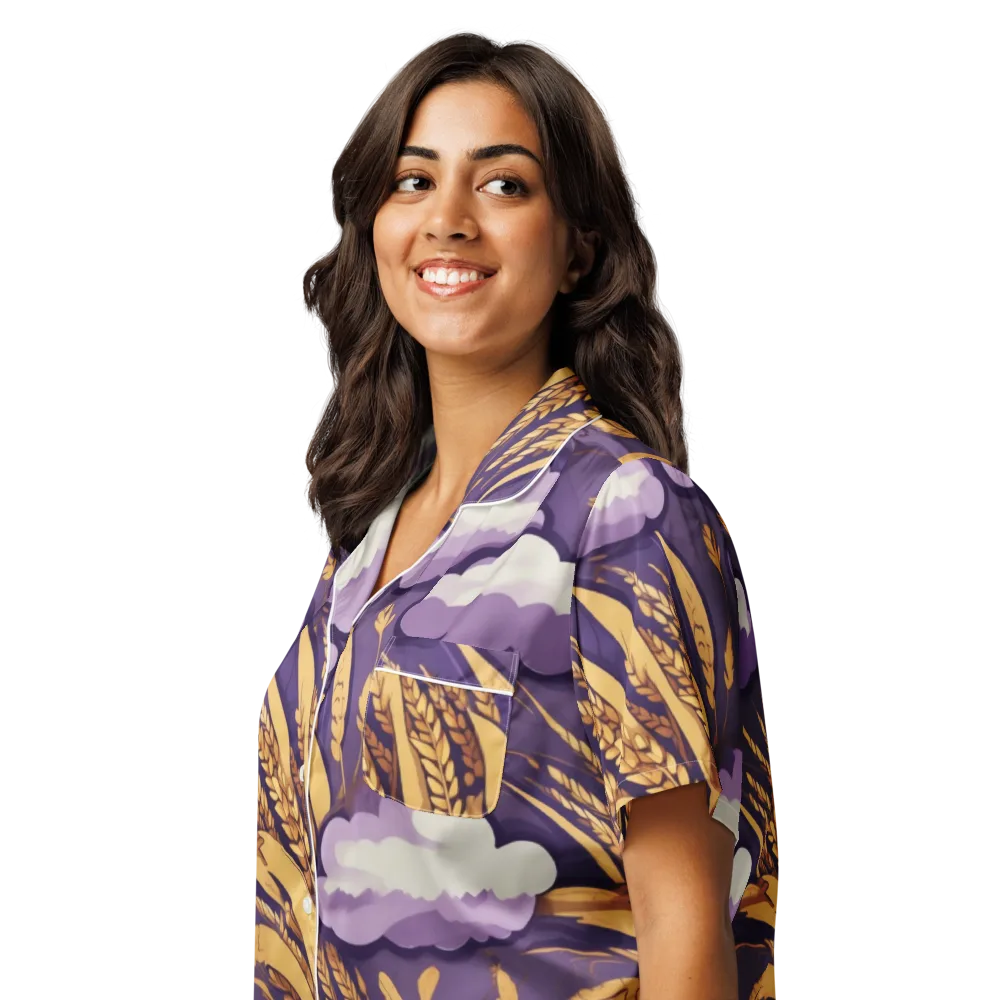 Harvest Moonlight on Women's Short Sleeve Pajama Top — Left Front