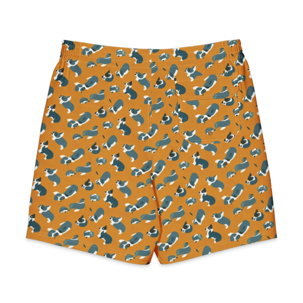 Mustard Prowl on Men's Board Shorts — Back