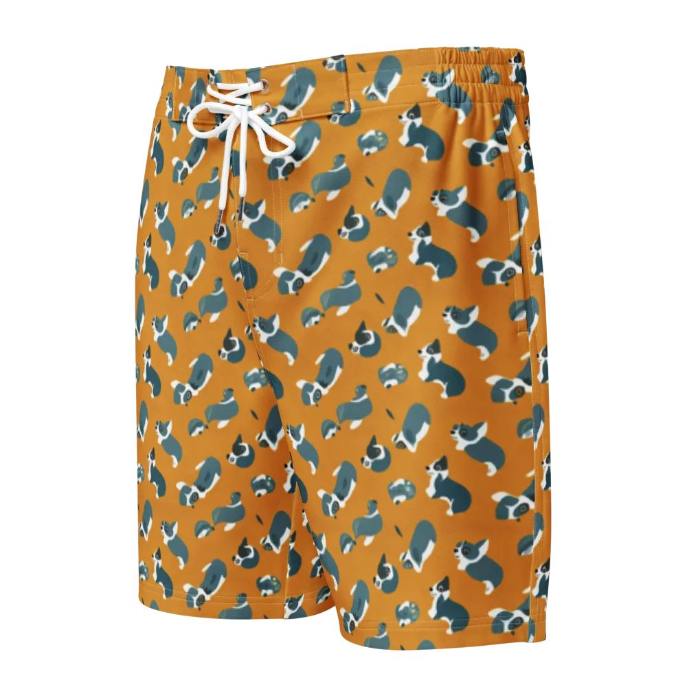 Mustard Prowl on Men's Board Shorts — Front
