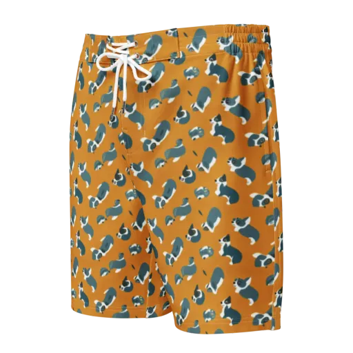 Mustard Prowl on a Men's Board Shorts