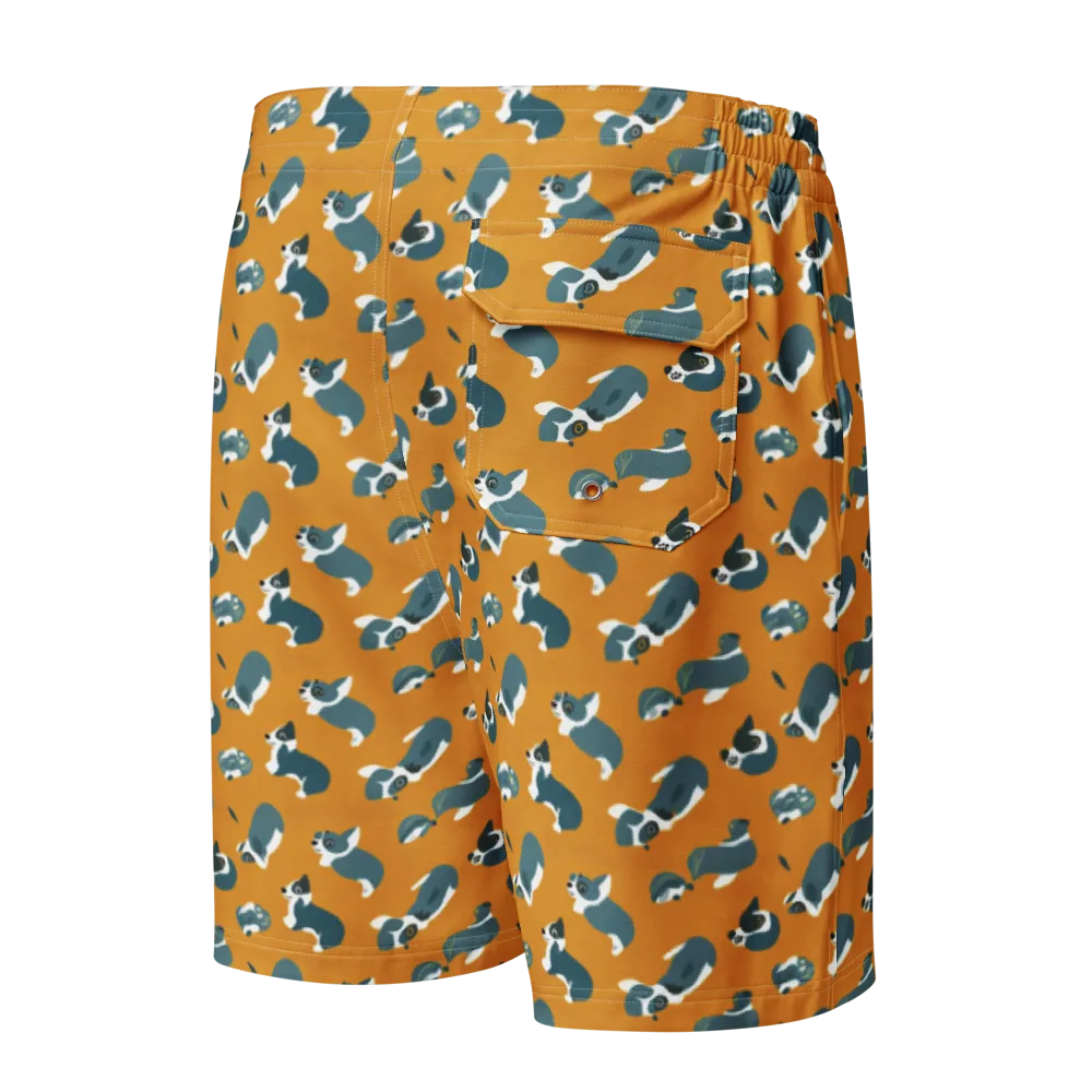 Mustard Prowl on Men's Board Shorts — Back