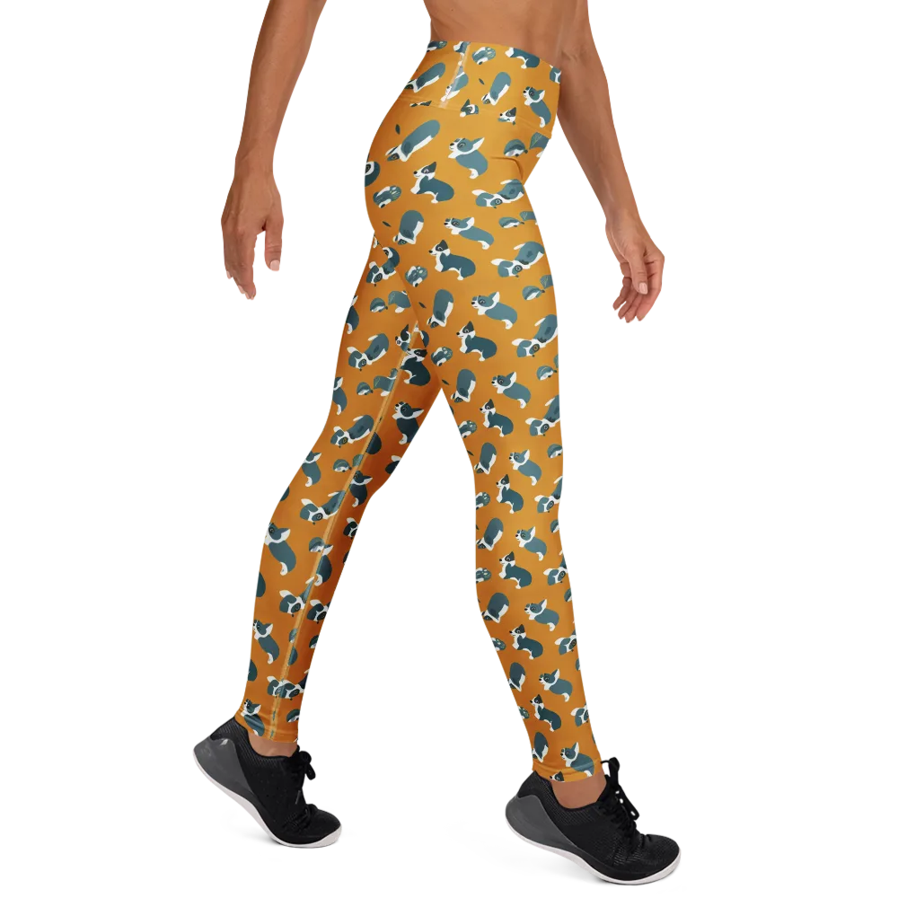 Mustard Prowl on Yoga Leggings — Right