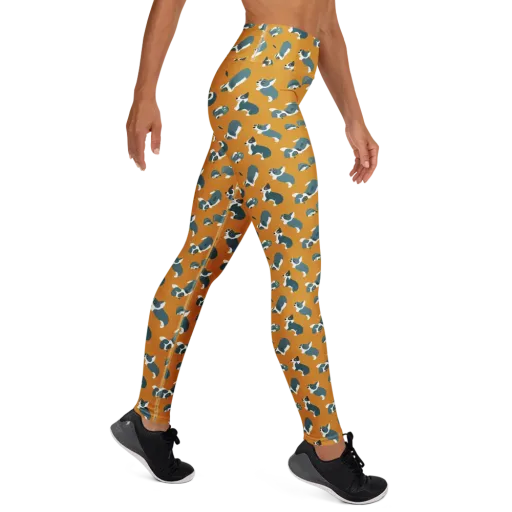 Mustard Prowl on a Yoga Leggings