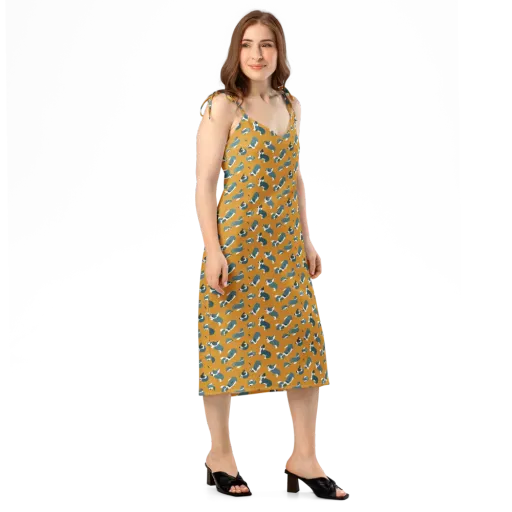 Mustard Prowl on a Slip Dress