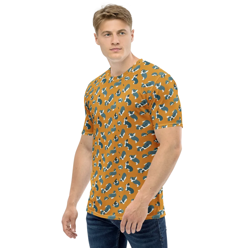 Mustard Prowl on Men's Crew Neck T-Shirt — Left