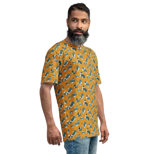 Mustard Prowl on a Men's Crew Neck T-Shirt