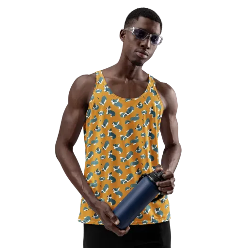 Mustard Prowl on a Men's Tank Top