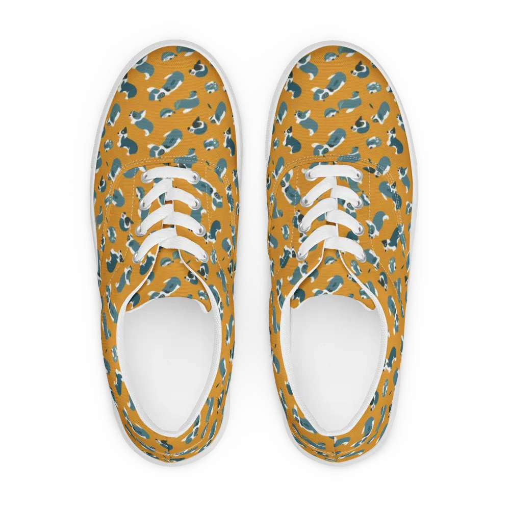 Mustard Prowl on Men's Lace-Up Canvas Shoes — Front