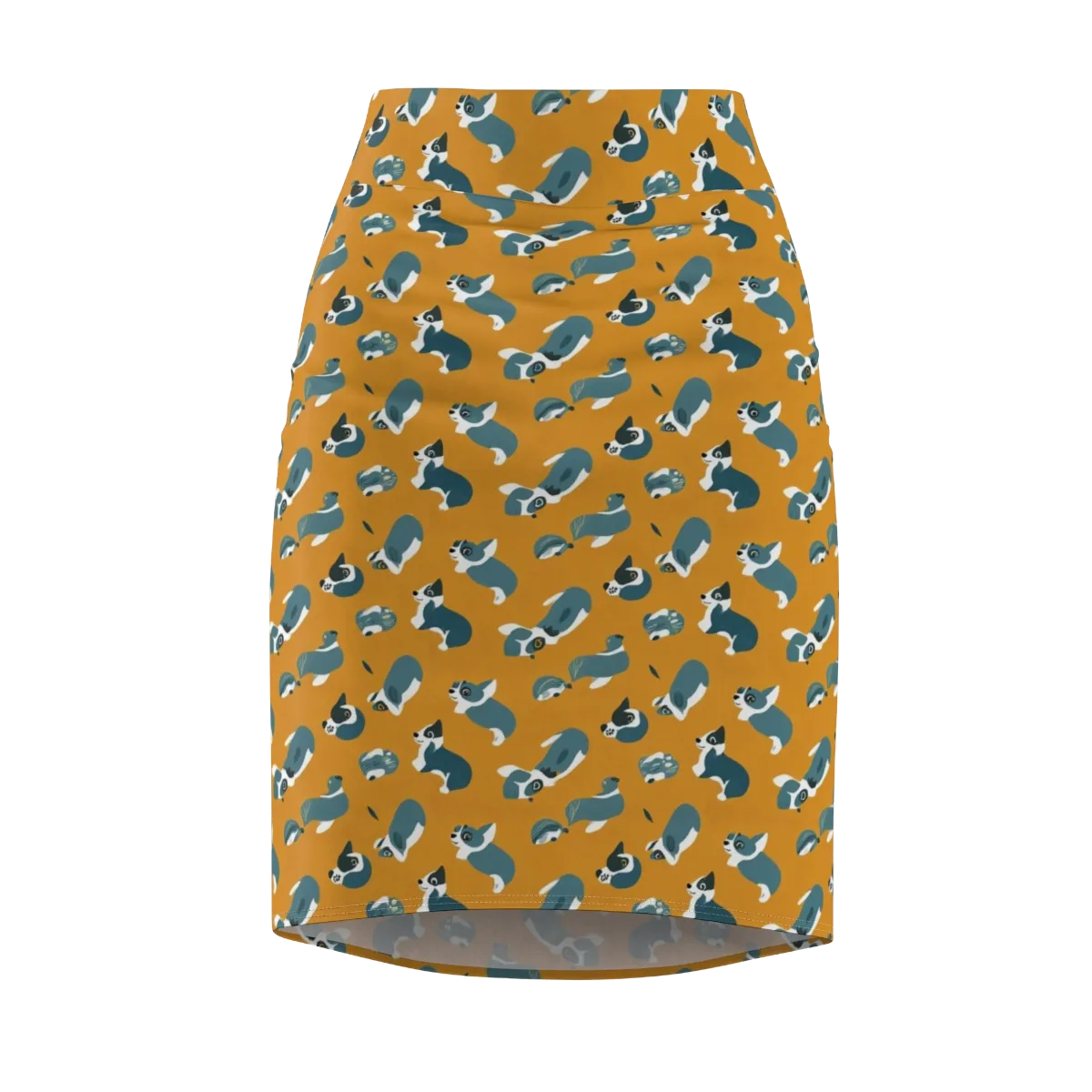 Mustard Prowl on Pencil Skirt — Front