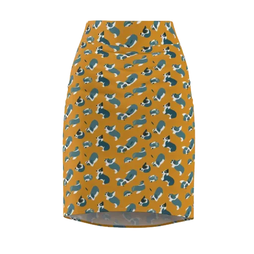 Mustard Prowl on a Pencil Skirt