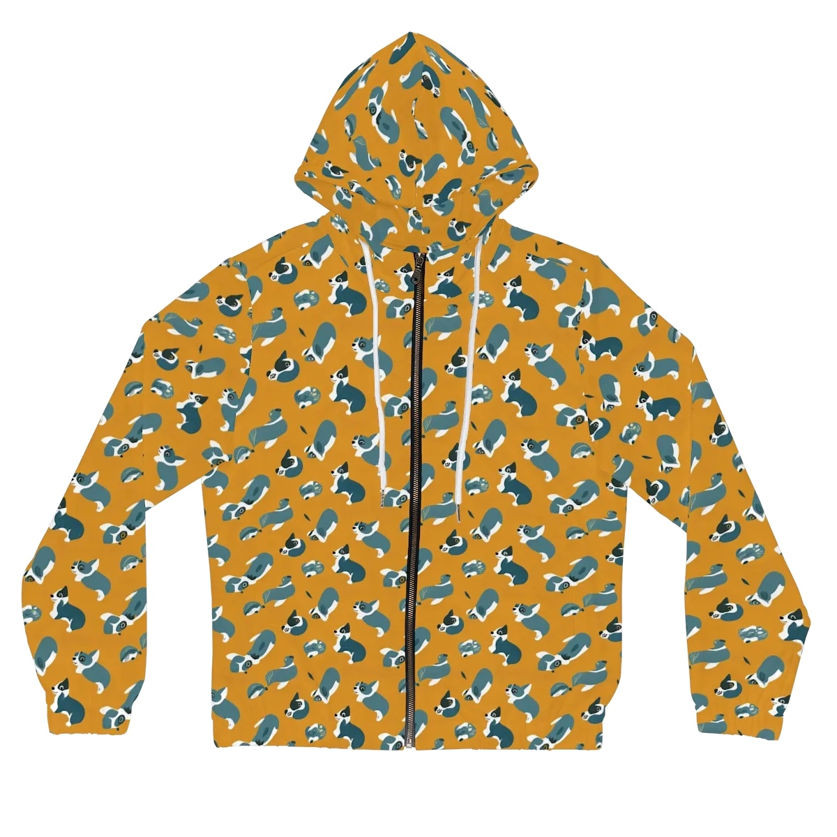 Mustard Prowl on Women's Full-Zip Hoodie — Front