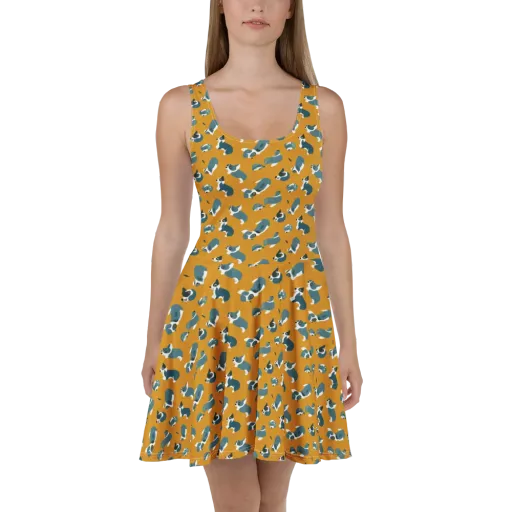 Mustard Prowl on a Skater Dress