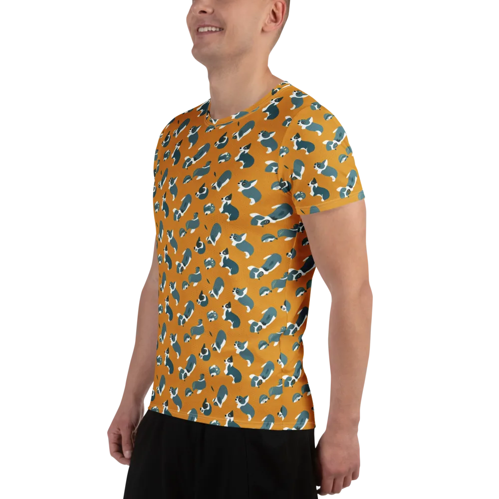 Mustard Prowl on Men's Athletic T-Shirt — Left