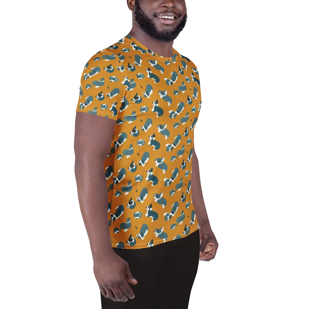Mustard Prowl on Men's Athletic T-Shirt — Right