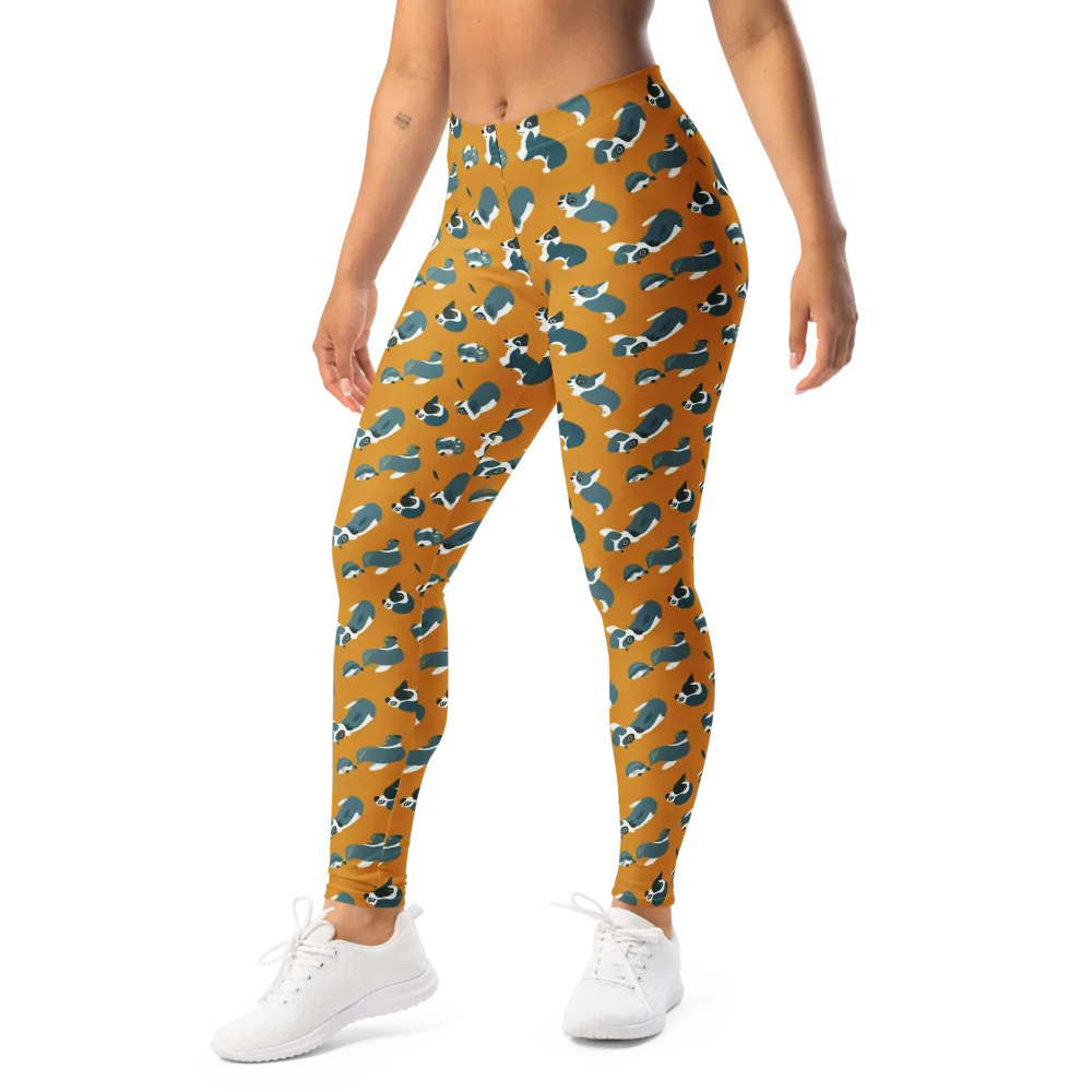 Mustard Prowl on Leggings — Left Front