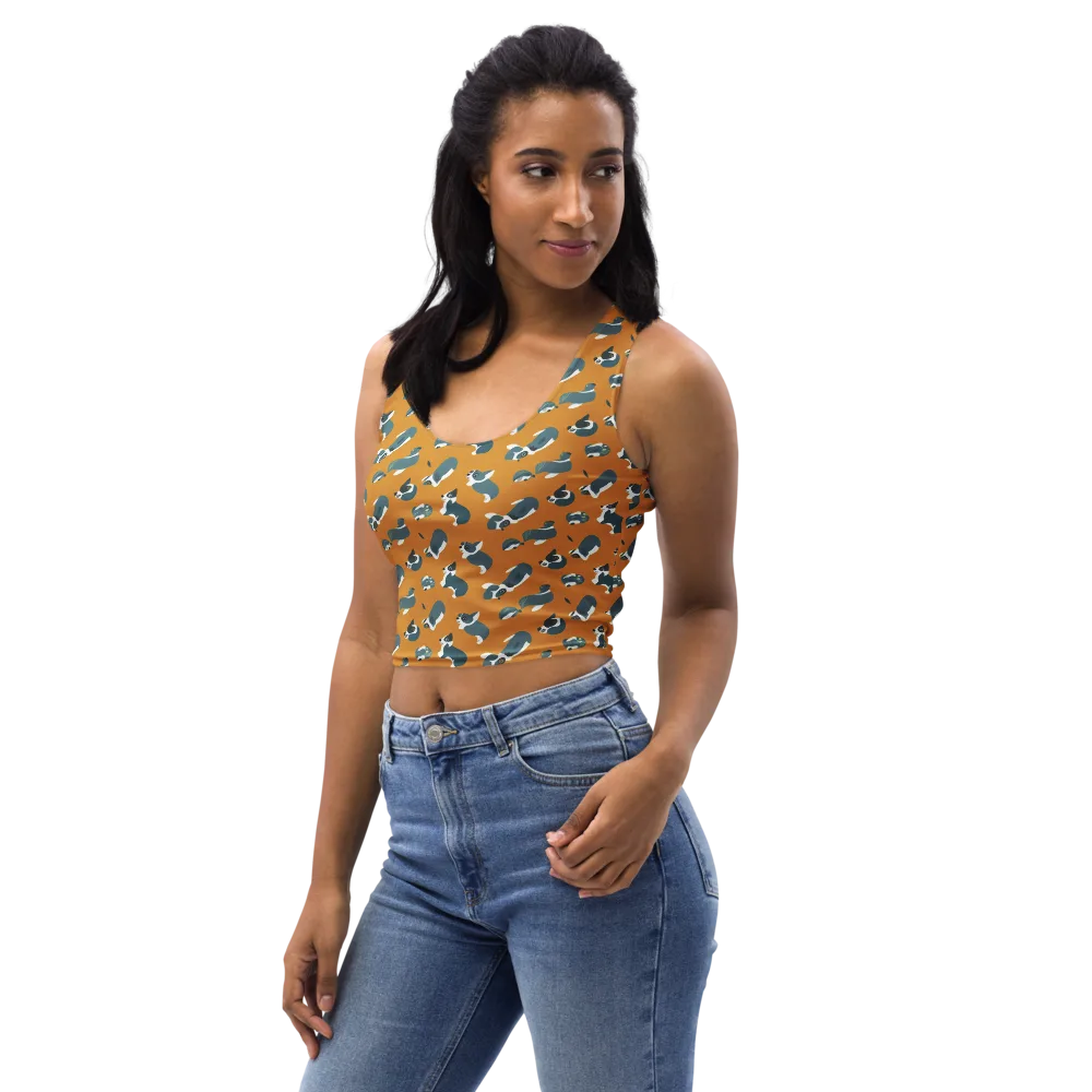 Mustard Prowl on Crop Top — Left Front