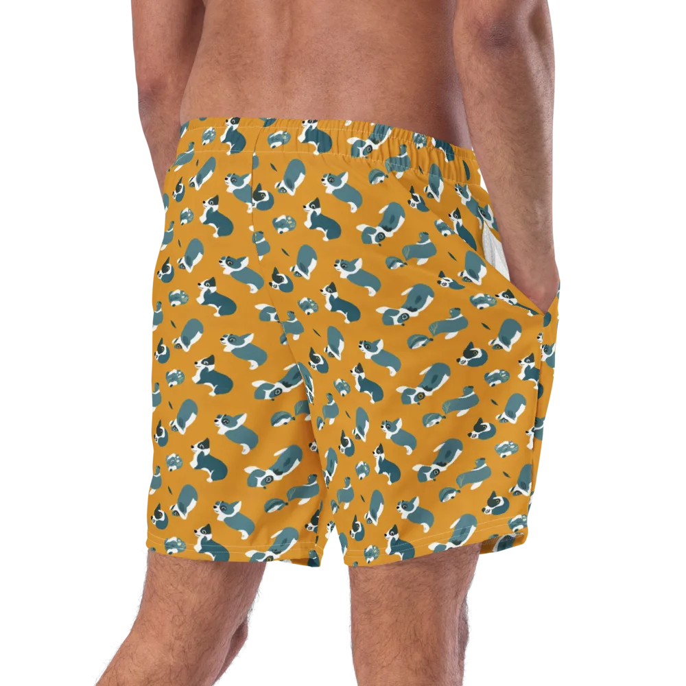 Mustard Prowl on Swim Trunks — Right Back