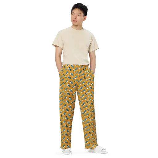 Mustard Prowl on a Wide-Leg Pants
