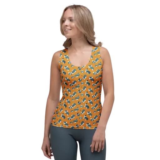 Mustard Prowl on a Women's Tank Top