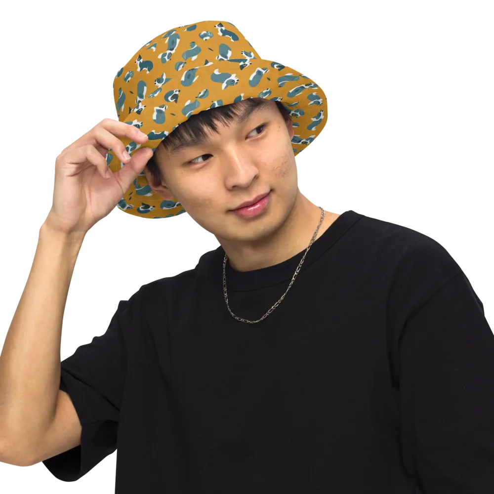 Mustard Prowl on Reversible Bucket Hat — Front Inside