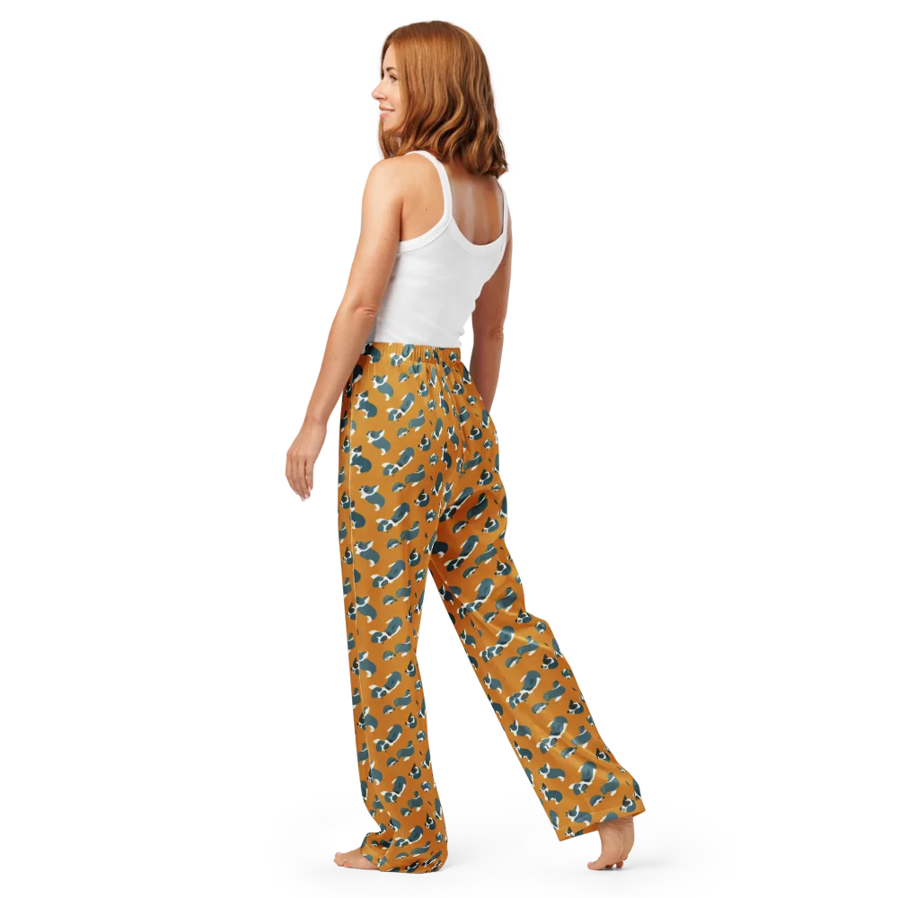 Mustard Prowl on Women's Pajama Pants — Back