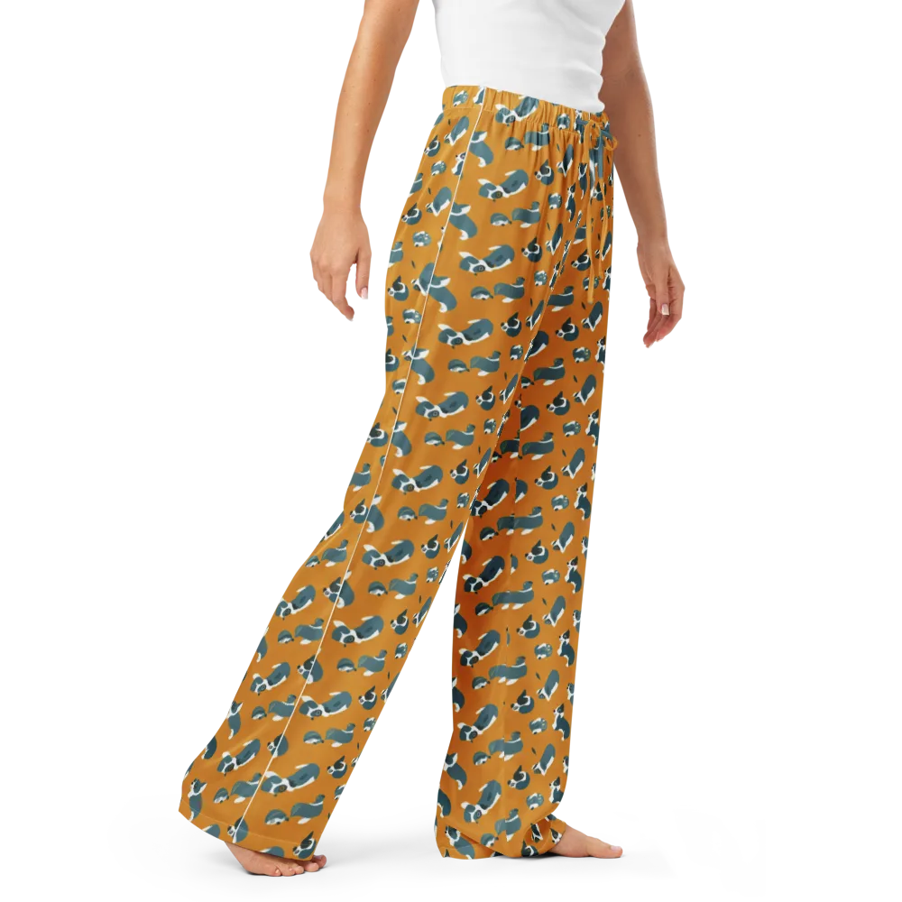 Mustard Prowl on Women's Pajama Pants — Right Front