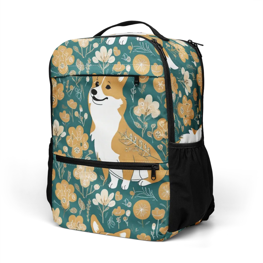 Marigold Corgi on Utility Backpack — Left Front