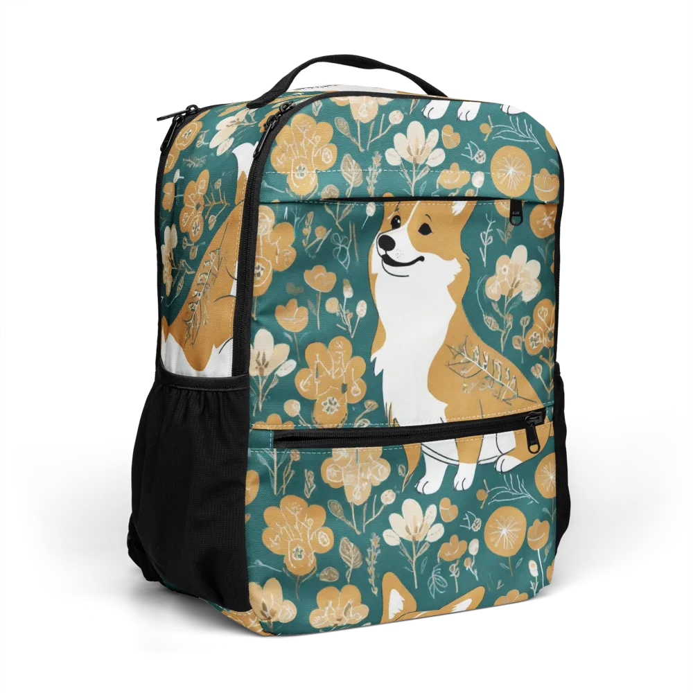 Marigold Corgi on Utility Backpack — Right Front
