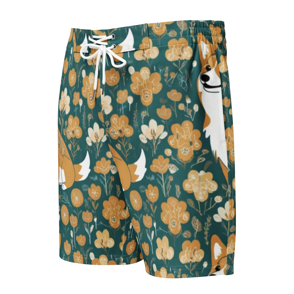 Marigold Corgi on Men's Board Shorts — Front