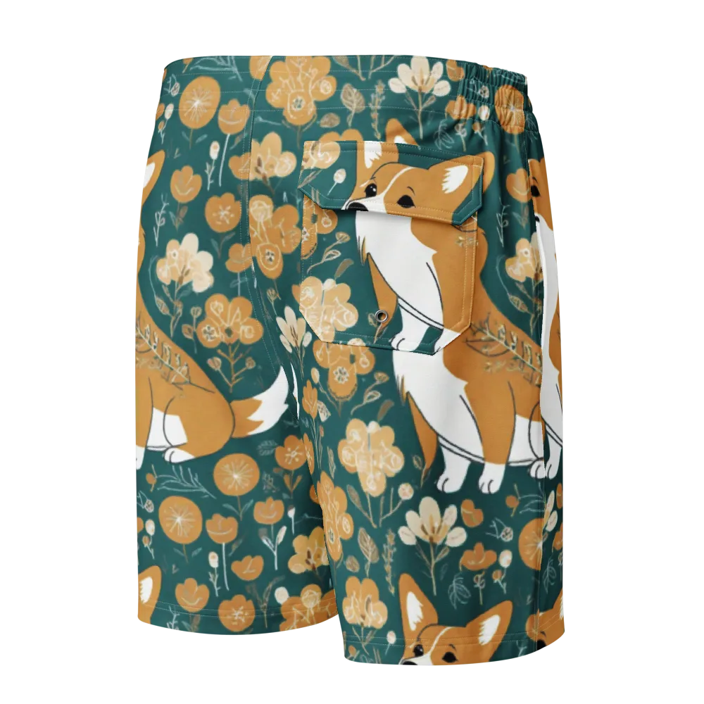 Marigold Corgi on Men's Board Shorts — Back