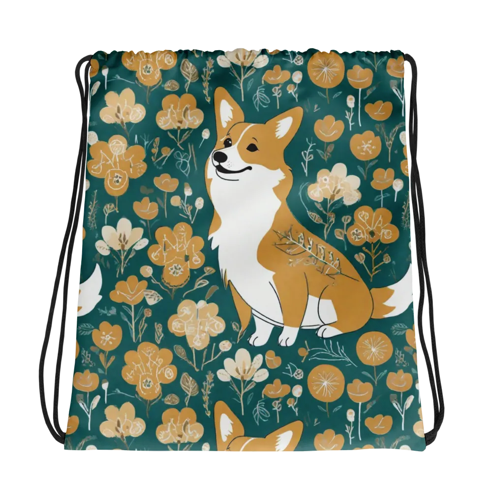 Marigold Corgi on Drawstring Bag — Photo