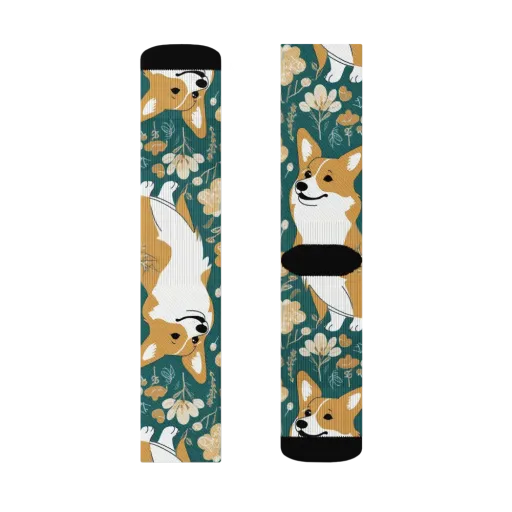Marigold Corgi on a Socks